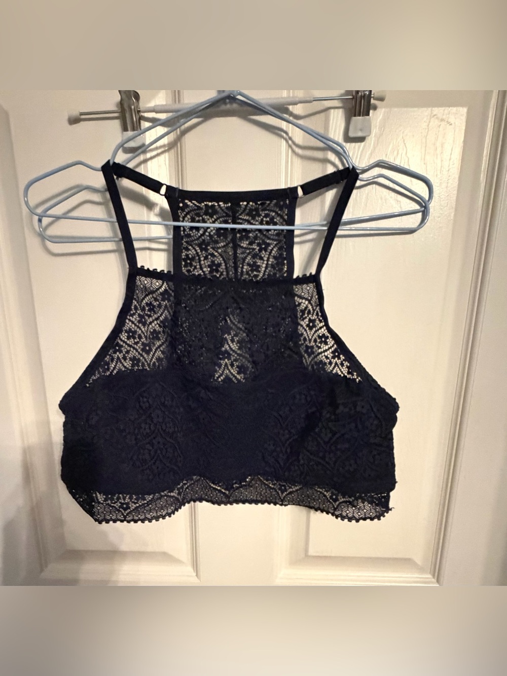 aerie navy Lace High-Neck Bralette Camisole, XL